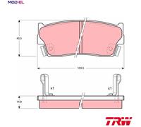 Brake pads GDB885 TRW for SUZUKI GEO