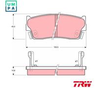 Brake pads GDB885 TRW for SUZUKI GEO