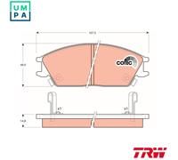 Brake pads GDB893 TRW for HYUNDAI ACCENT I ACCENT Saloon LANTRA PONY S COUPE