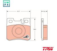 BRAKE PAD SET DISC BRAKE GDB987 FOR MERCEDES-BENZ C-CLASS/T-Model/Break 124 2.3L