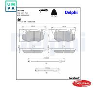 Brake pads Low-Metallic LP1053 DELPHI for PEUGEOT CITROËN
