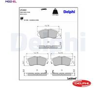 Brake pads Low-Metallic LP1063 DELPHI for MAZDA XEDOS 9 B-SERIE