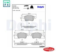 Disc Brake Brake Pad Set Delphi LP1092 Fits VW Transporter/Caravelle Transporter