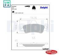 Rear Disc Brake Brake Pad Set Delphi LP1242 Fits Ford Cougar Mondeo