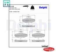 Brake Pad Set, disc brake DELPHI LP1420 for CHEVROLET CAMARO 3.4 1992-1998