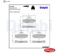 Brake Pad Set, disc brake DELPHI LP1420 for CHEVROLET CAMARO 3.4 1992-1998
