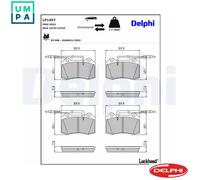 Brake pads Low-Metallic LP1457 DELPHI for PEUGEOT 406 Coupe