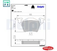 Disc Brake Brake Pad Set Delphi LP1471 Fits Mercedes-Benz V-Class Vito