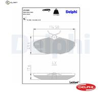 Rear Disc Brake Brake Pad Set Delphi LP1505 Fits Jaguar S-Type XJ X-Type