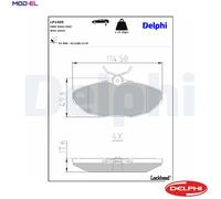 BRAKE PAD SET DISC BRAKE LP1505 FOR JAGUAR QJBA 2.2L 4cyl X-TYPEAJD 2.7L 6cyl XJ