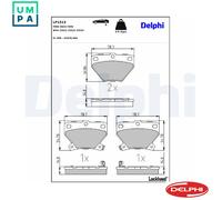 Disc Brake Brake Pad Set Delphi LP1513 Fits Toyota Celica Corolla Prius
