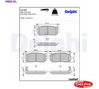 Delphi Brake Pads Set Rear Without Anti-Squeak Plate For Kia Carens Clarus Shuma
