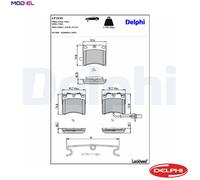 Disc Brake Brake Pad Set Delphi LP1535 Fits VW Transporter/Caravelle Transporter