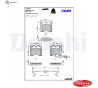 Disc Brake Brake Pad Set Delphi LP1535 Fits VW Transporter/Caravelle Transporter