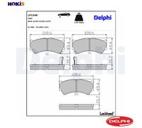 Brake pads Organic LP1548 DELPHI for SUZUKI BALENO Hatchback BALENO