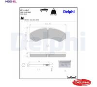 DELPHI LP1616LC Brake pad set