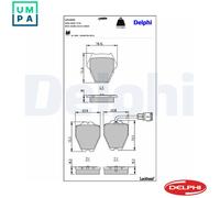 DELPHI LP1633 Brake pad set
