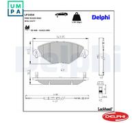 Front Disc Brake Brake Pad Set Delphi LP1654 Fits Citroen C5 Braking System
