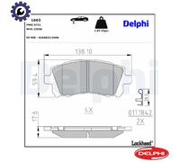 Delphi Front Brake Pad Set LP1663, Low-Metallic, Fits Subaru Forester Impreza Legacy Outback, 2x