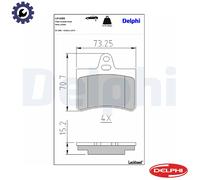 Rear Disc Brake Brake Pad Set Delphi LP1680 Fits Citroen C5 Braking System