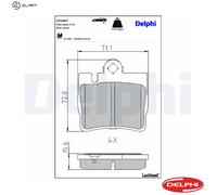 Delphi Brake Pad Set LP1697 - Disc Brake for Mercedes-Benz OM648.960/613.960 3.2L 6-cyl
