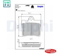 BRAKE PAD SET DISC BRAKE LP1697 FOR MERCEDES-BENZ OM648.960/613.960 3.2L 6cyl