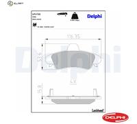 DELPHI LP1725 Brake pad set