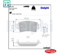 Rear Brake Pads LP1747 Delphi 44060-00QAE 1605982 4403467 9111467 93173182