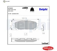 Brake pads Organic LP1822 DELPHI for SUBARU IMPREZA Estate IMPREZA Saloon