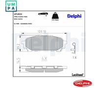 Brake pads Organic LP1822 DELPHI for SUBARU IMPREZA Estate IMPREZA Saloon