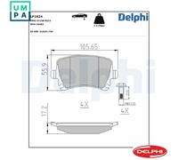 Original Delphi LP1824 Rear Brake Pads Set Fits VW Audi Seat Skoda Models