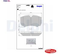 DELPHI LP1826LC Brake pad set