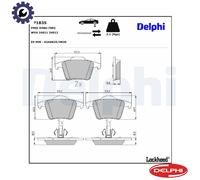 Rear Disc Brake Brake Pad Set Delphi LP1835 Fits Volvo XC90 Braking System