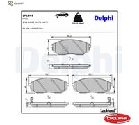 BRAKE PAD SET DISC BRAKE LP1849 FOR KIA D4CB 2.5L G4JS 2.4L 4cyl SORENTO I 3.5L