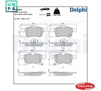 OEM Delphi LP1861 Front Brake Pads Set for Vauxhall Astra Zafira Corsa Meriva