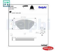 Front Disc Brake Brake Pad Set Delphi LP1866 Fits Renault Megane Braking System