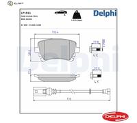 Disc Brake Brake Pad Set Delphi LP1911 Fits VW Multivan Transporter/Caravelle