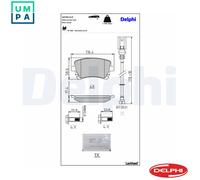 DELPHI LP1911LC Brake pad set