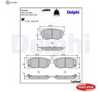 Front Disc Brake Brake Pad Set Delphi LP1916 Fits Mazda 6 Braking System