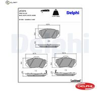 Disc Brake Brake Pad Set Delphi LP1974 Fits Hyundai Kia Grandeur Sonata Opirus
