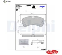 BRAKE PAD SET DISC BRAKE LP1981LC FOR VW CRAFTER/30-50/Platform/Chassis/Van 2.0L