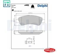Disc Brake Brake Pad Set Delphi LP1994 Fits Citroen Fiat Peugeot Relay Ducato