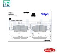 Rear Disc Brake Brake Pad Set Delphi LP2016 Fits Nissan Navara Pathfinder