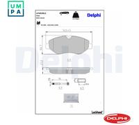 DELPHI LP2039LC Brake pad set