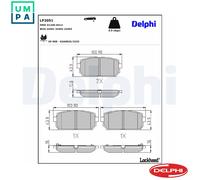 Delphi LP2051 Brake Pads Set Rear With Anti-Squeak Plate Fits Kia Carens