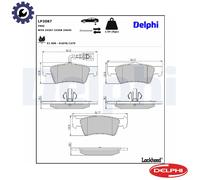 Rear Disc Brake Brake Pad Set Delphi LP2087 Fits VW Touareg Multivan