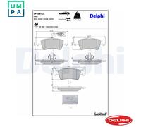 DELPHI LP2087LC Brake pad set