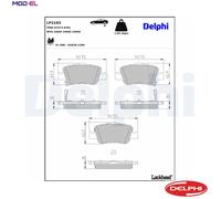 Rear Brake Pads LP2103 Delphi 04466-02180 04466-02181 04466-YZZE3 0446602170