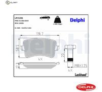 Genuine Delphi LP2106 Rear Brake Pads Set with Bolts Fits Audi A4 A5 Q5