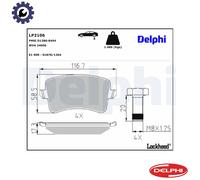 Genuine Delphi LP2106 Rear Brake Pads Set with Bolts Fits Audi A4 A5 Q5